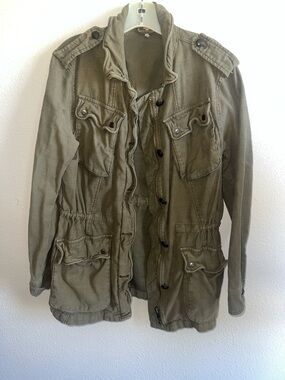 Free People Olive Green Military Field Jacket M